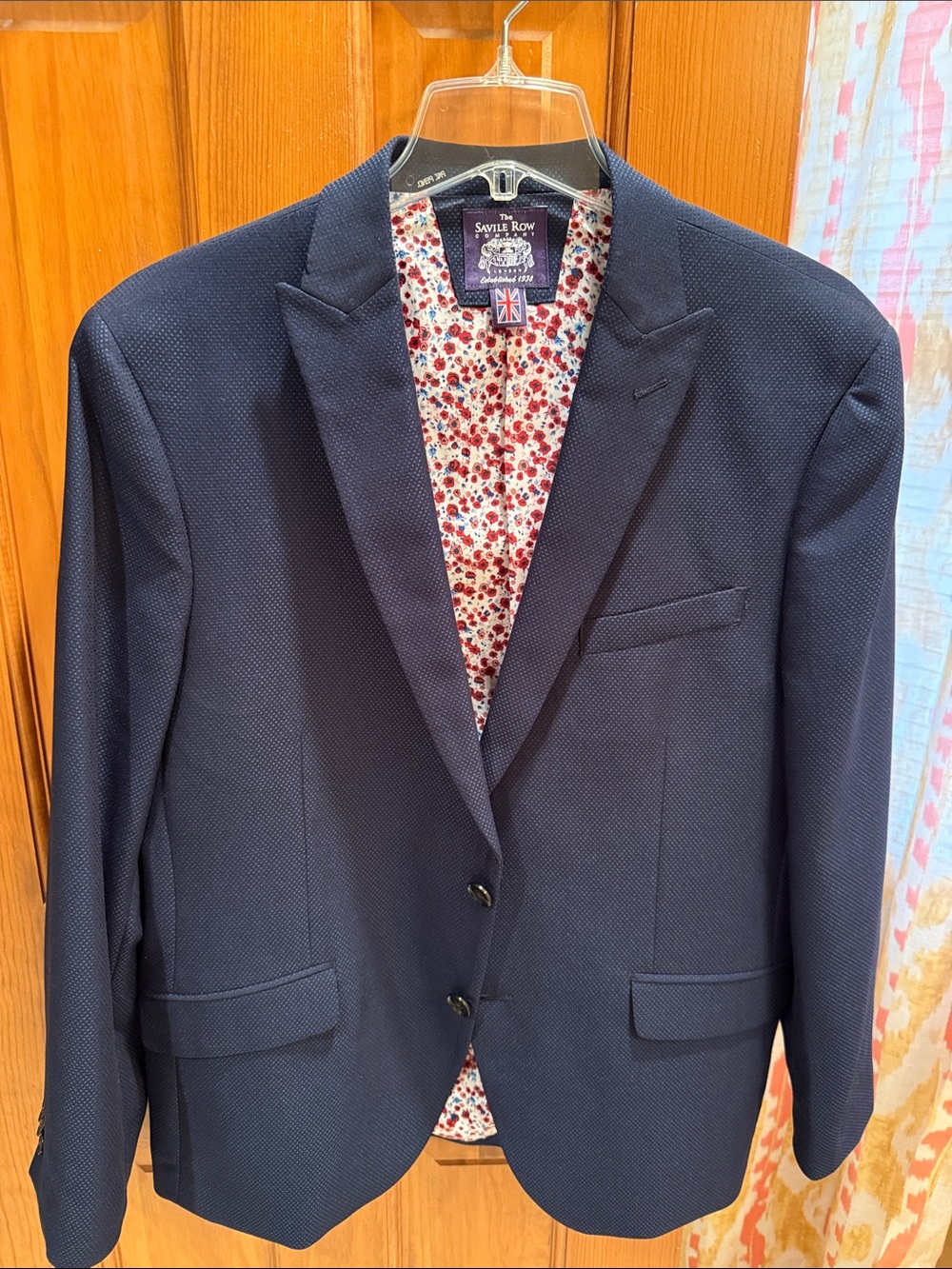 Savile Row Classic Navy Textured Blazer